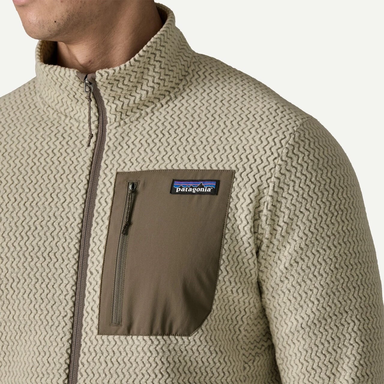 Patagonia R1 Air Fleece Jacket Mens Full Zip Lightweight Coal Orange 40275