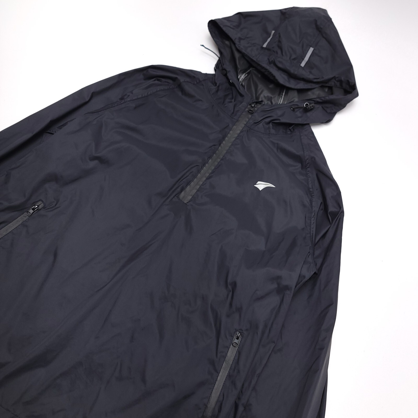 EZRUN Men’s M Waterproof Hooded Rain Jacket Lightweight Packable Black