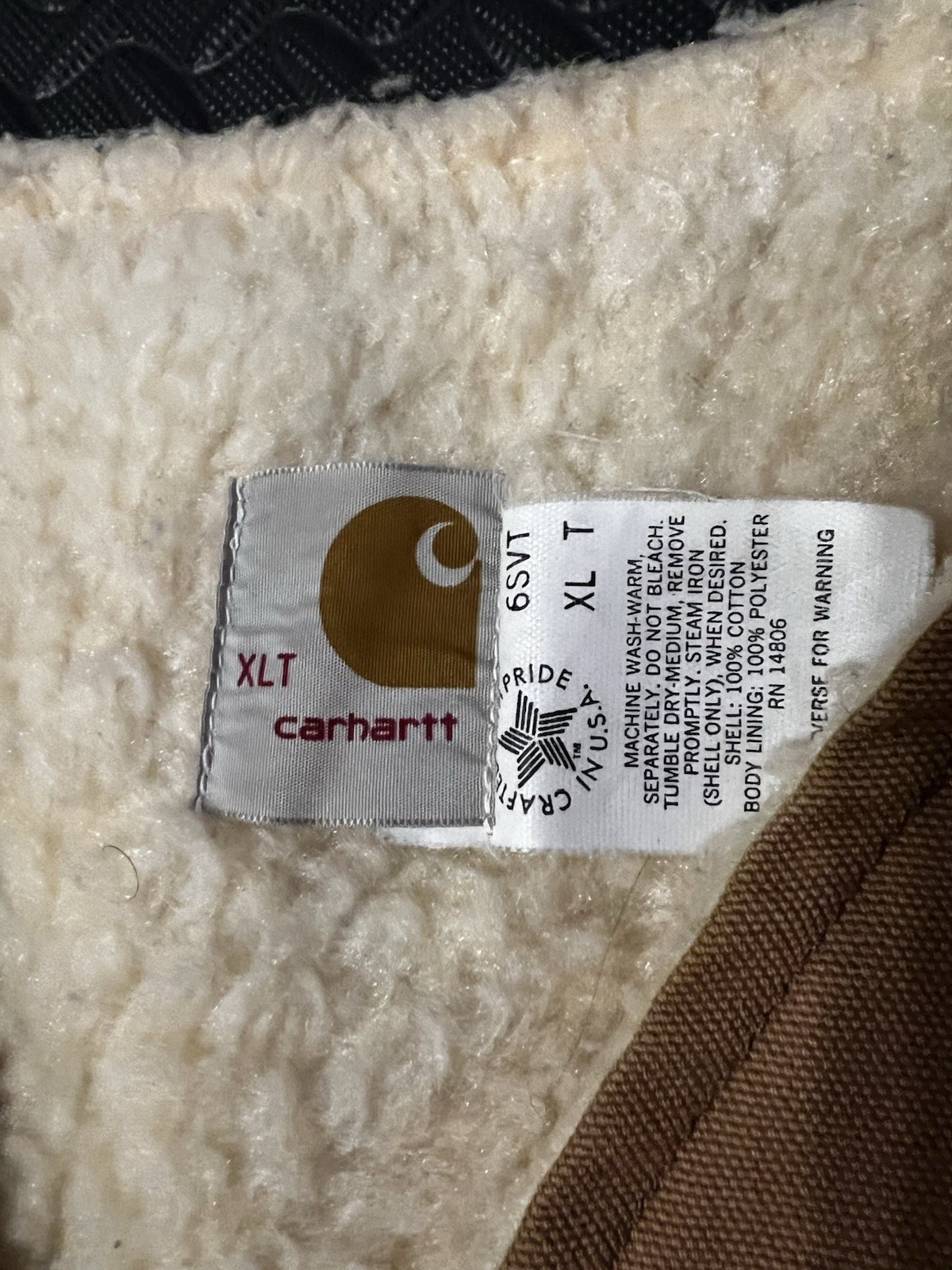 Vintage Carhartt Men’s Brown Sherpa Lined Zip Vest V-Neck Big & Tall XLT
