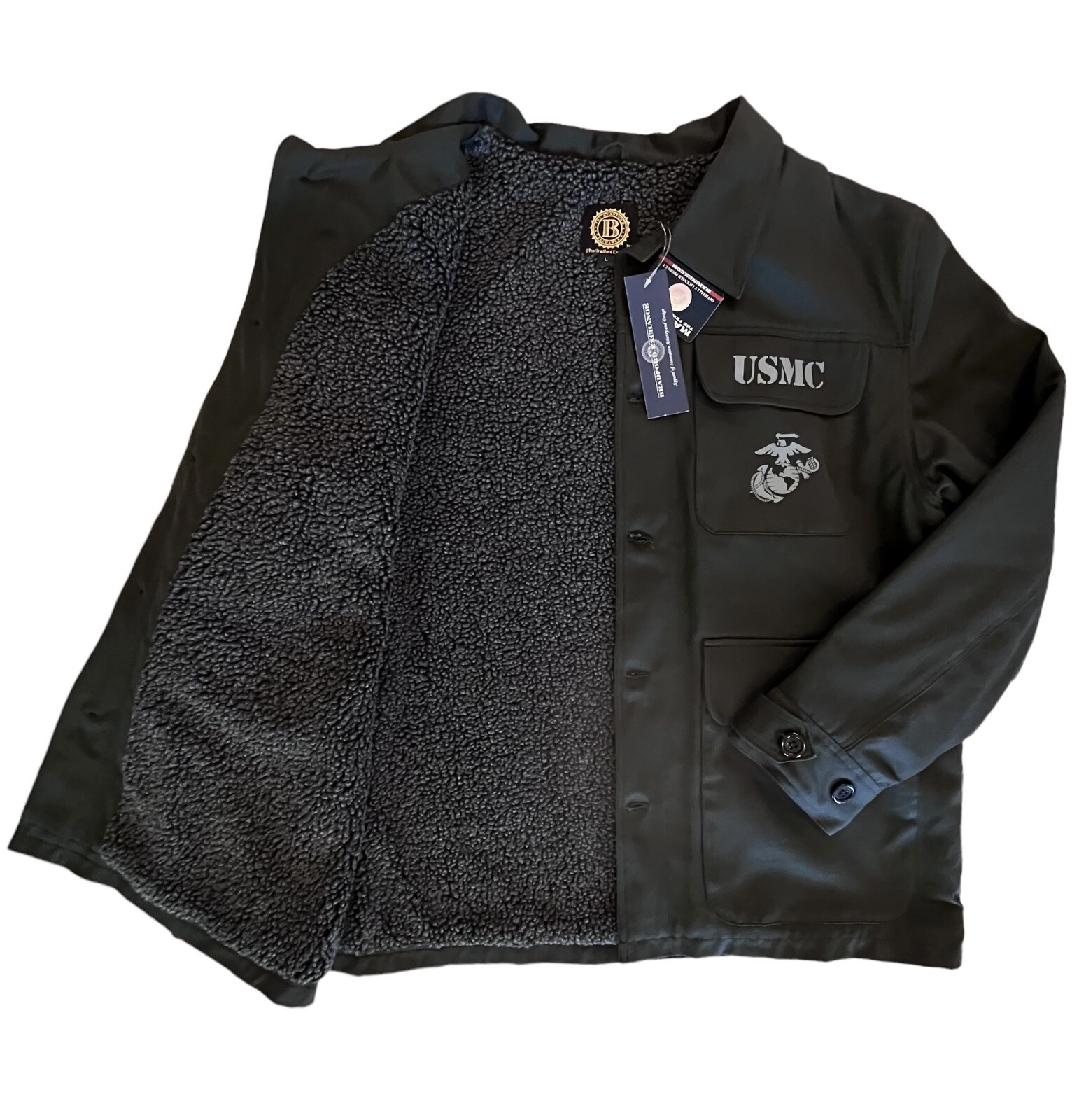 The Bradford Exchange UNITED STATES MARINE CORPS Large Black Field Jacket USMC