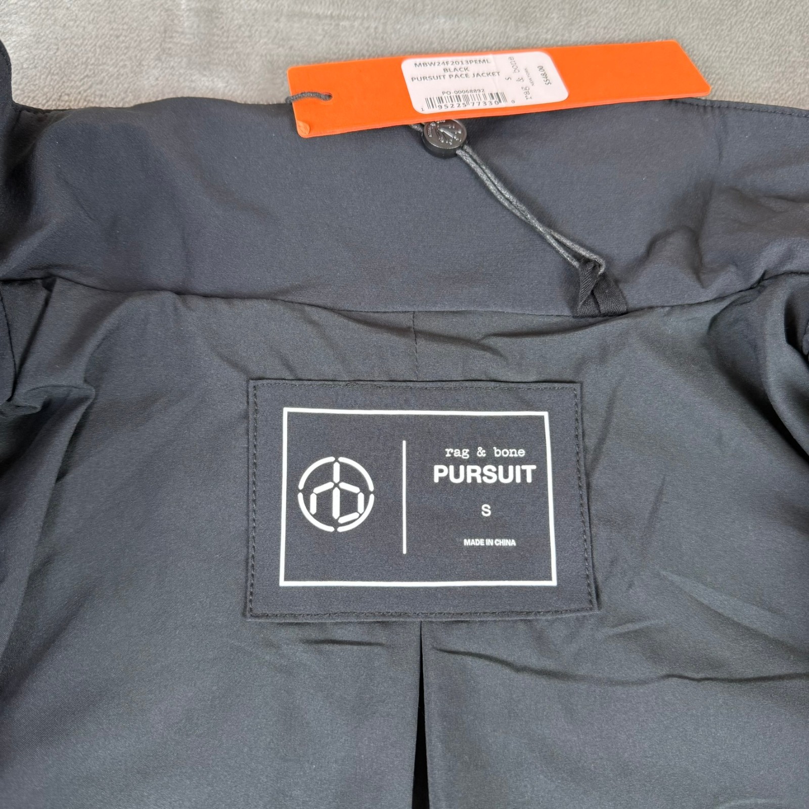 Rag & Bone Pursuit Pace Jacket Mens Small Black Stretch Nylon Spandex $548 NWT