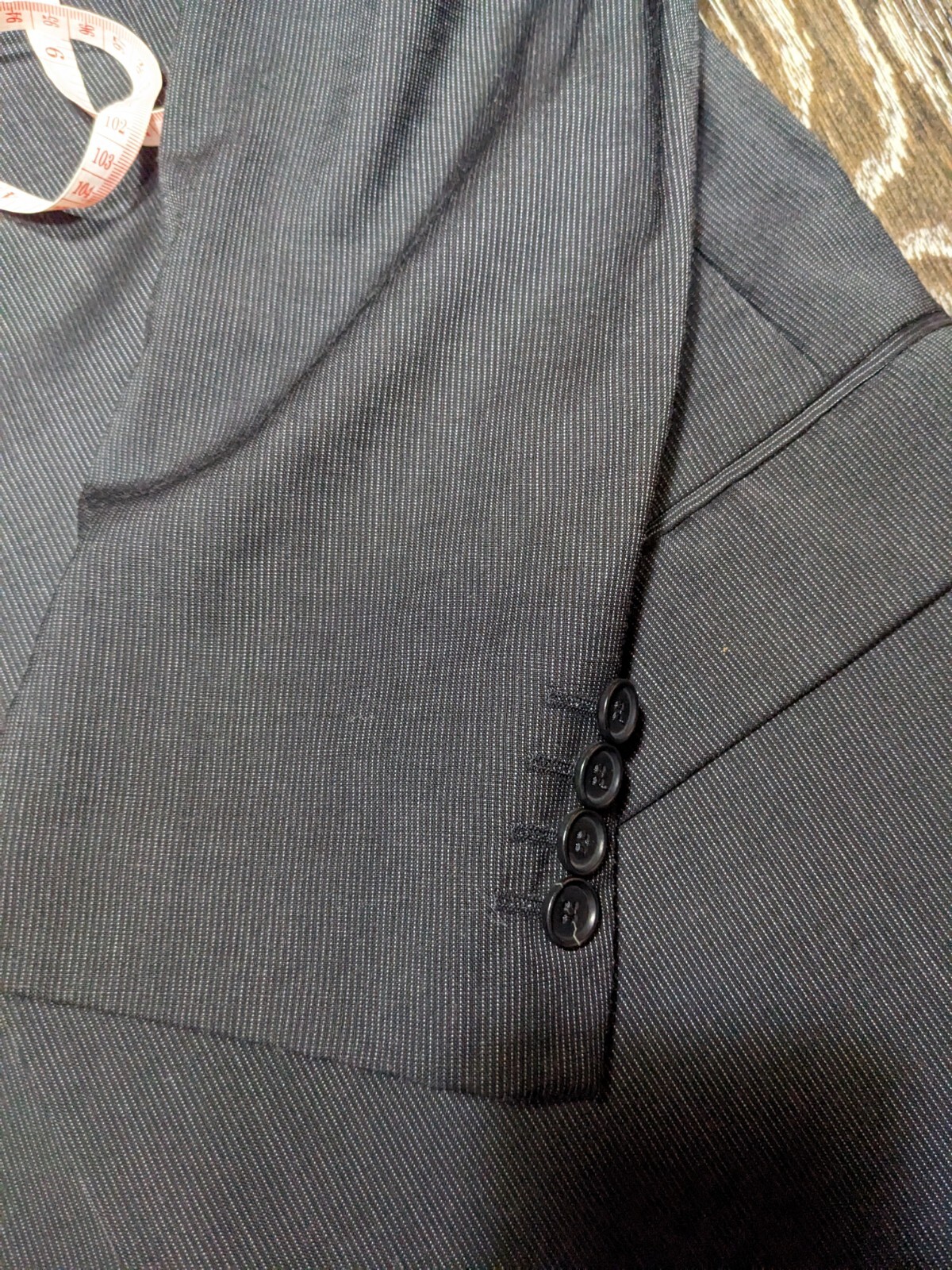 Zara Man Wool Blazer Grey Dark Wash Men’s Size 44 Pockets Dry Clean Only 355