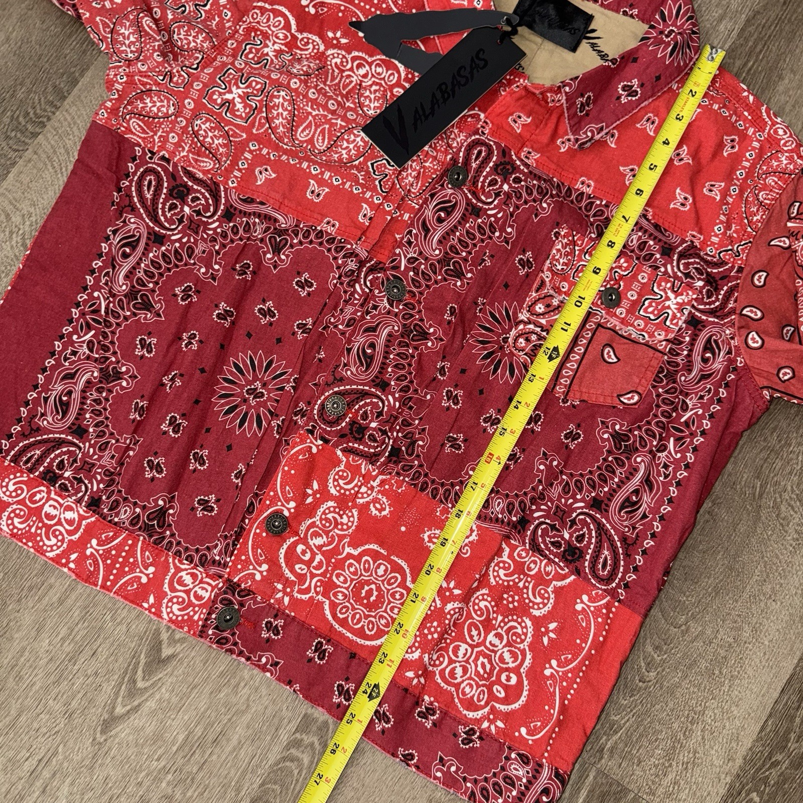 NWT Valabasas Ranker Jacket Patchwork Bandana Red Men’s Large Trucker