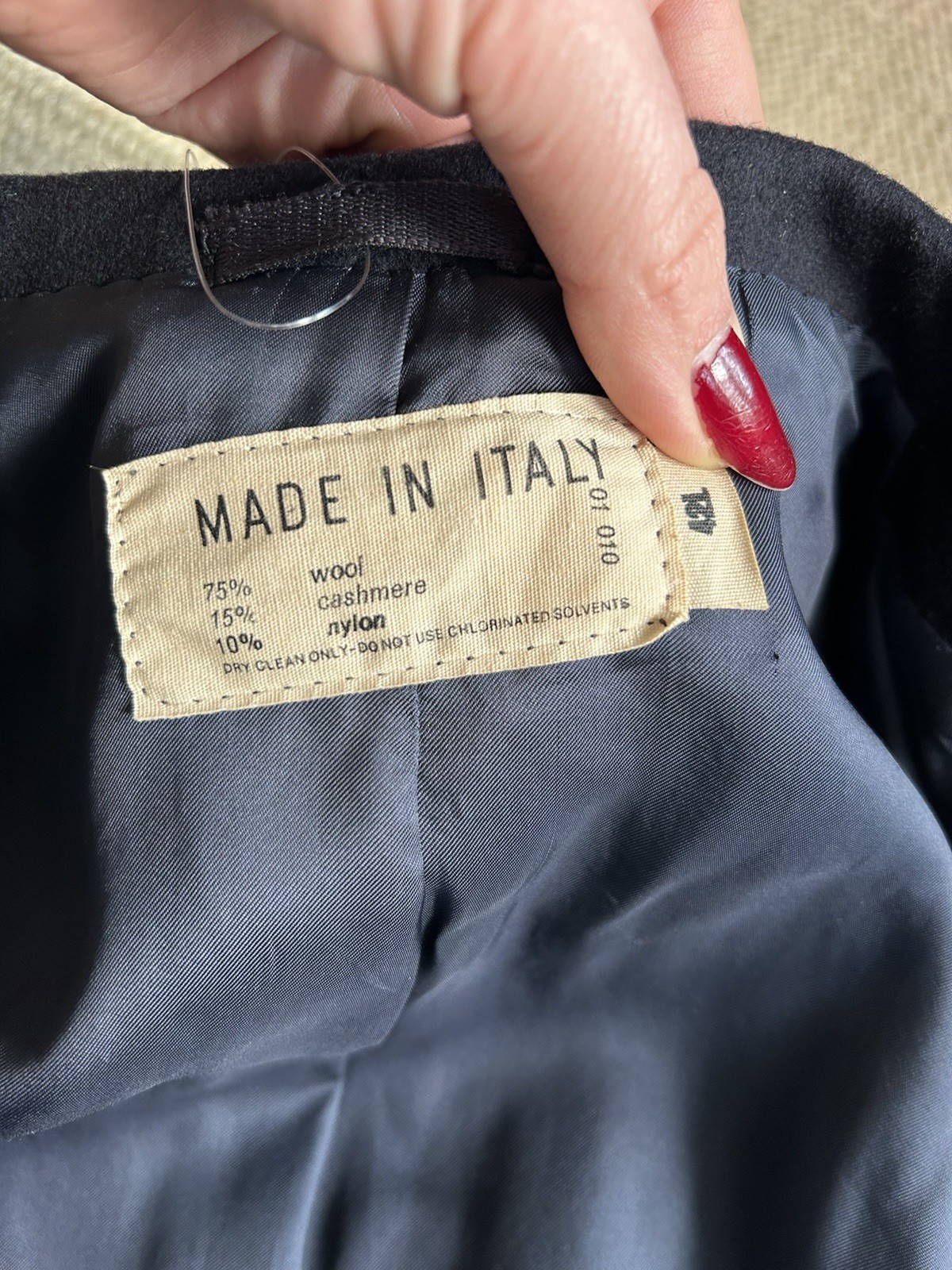 Saks Fifth Avenue Made in Italy Navy Wool Peacoat Size 42