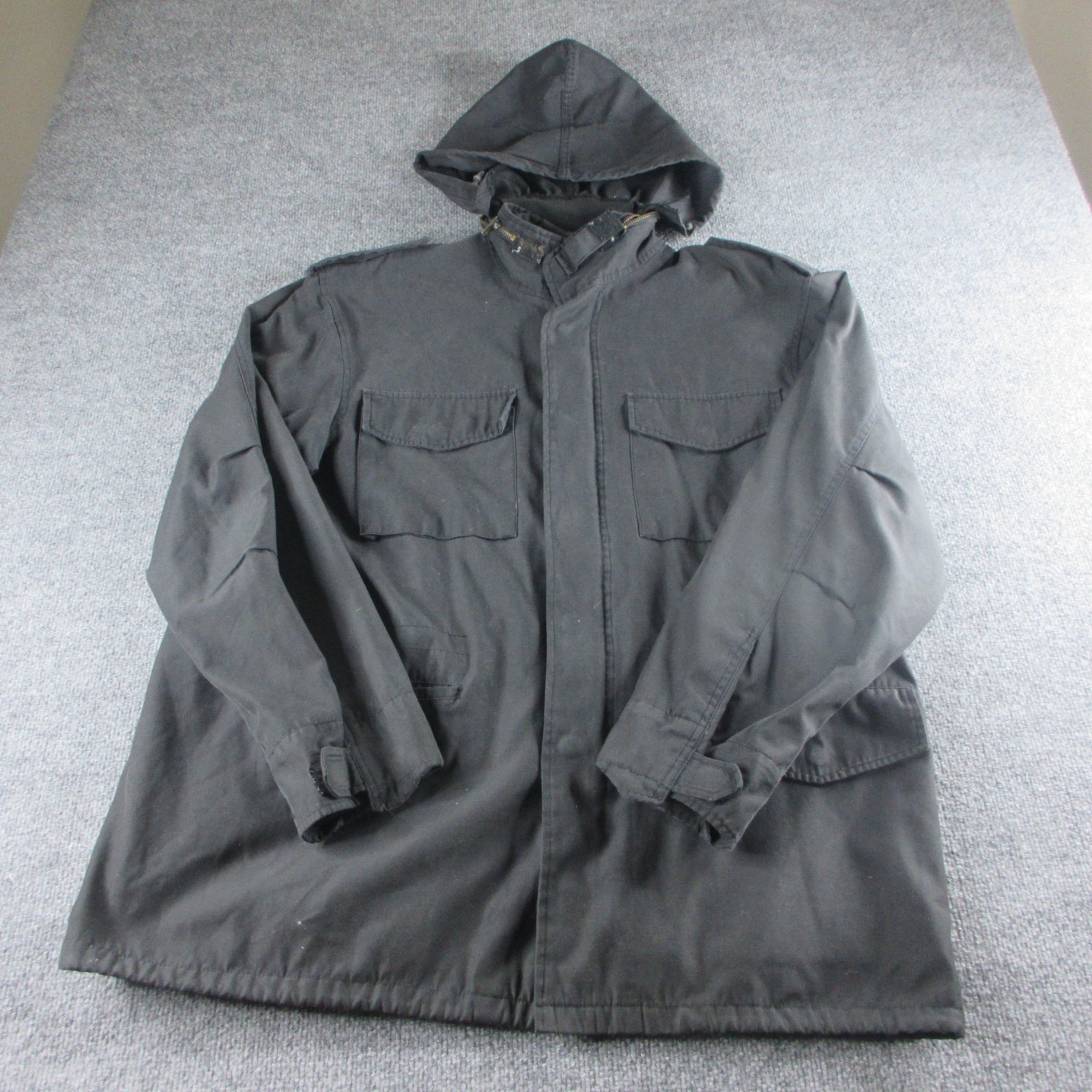 ROTHCO Ultra Force US Military Field Coat Mens L Black Detachable Lining Jacket