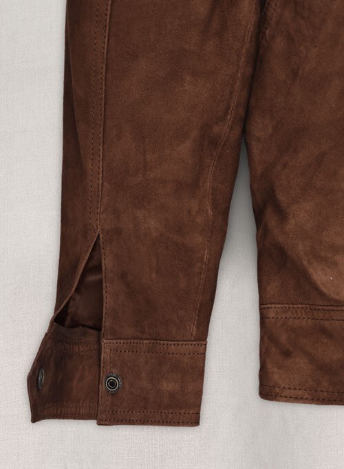 Brown Lambskin Suede Leather Jacket For Men’s Size S M L XL 2XL 3XL Custom Made