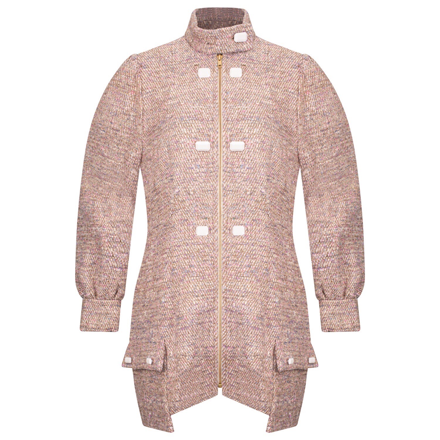 ADIBA Designer Neutral Beige Colour Celina Tweed Coat Dress size S