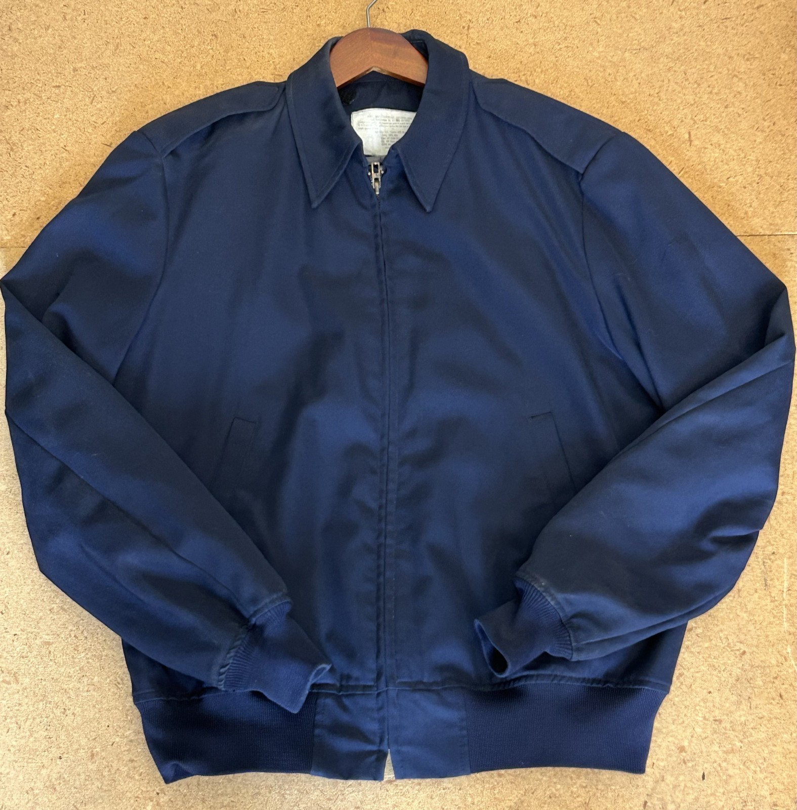 Vintage 1987 US Military Utility Jacket 44L Navy Blue Scovill USA Made Coat