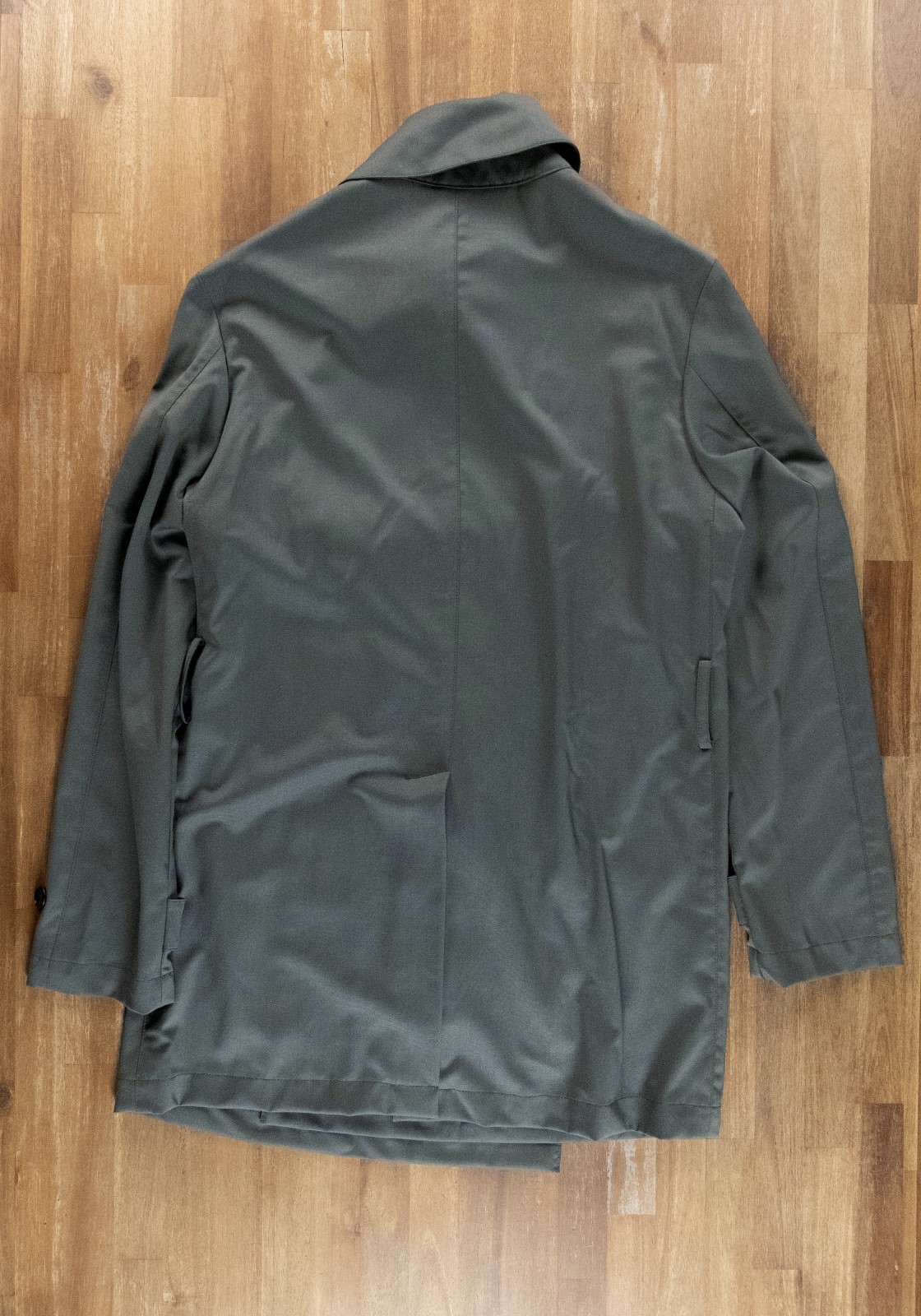 (NO CUSTOMS TAX) LUIGI BIANCHI SARTORIA green wool trench coat Size 42 / XL
