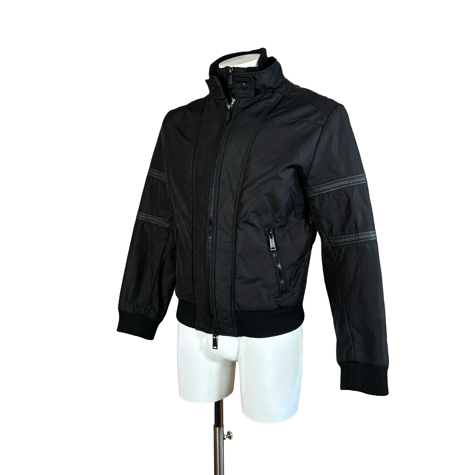 Antony Morato Bomber Black Technical Union Jack Red Lining Biker Y2K L