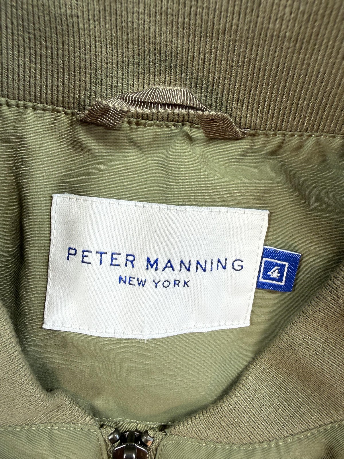 Peter Manning Jacket Mens Large Green Bomber Minimalist Coat Preppy Quiet Luxury