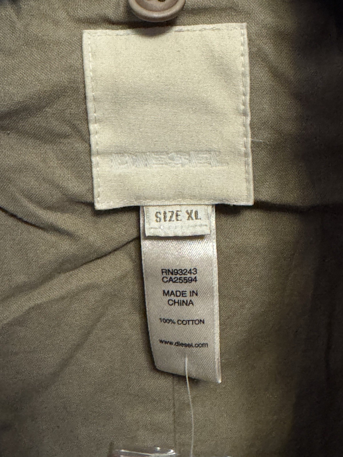 Diesel Military Field Jacket Survivor Gear Mens Sz L Khaki Coat & Vest 2 In 1