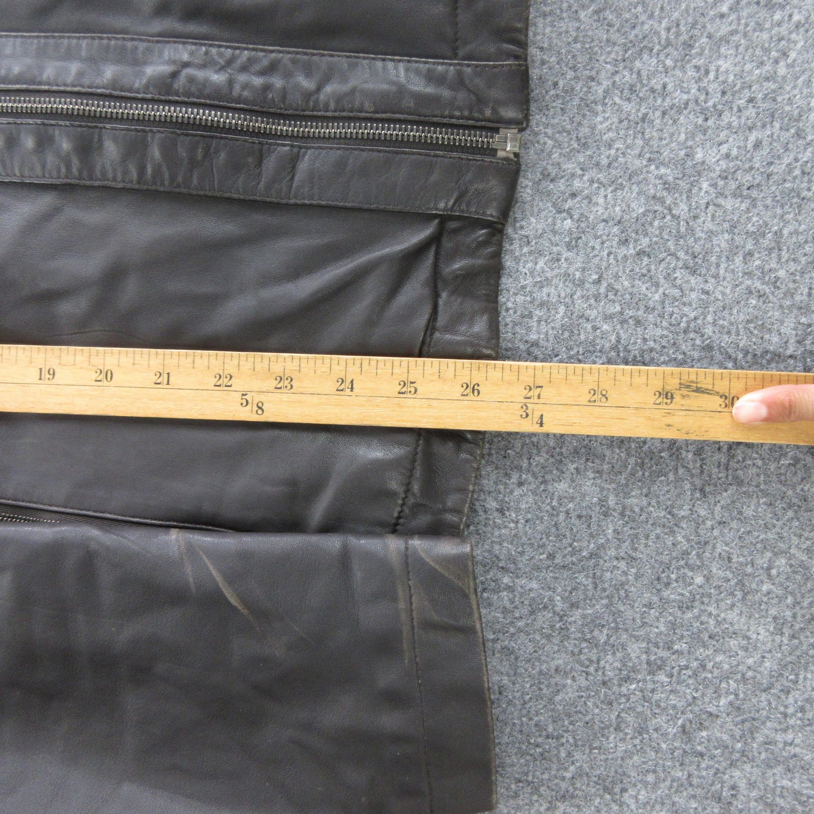 Zegna Sport Jacket Mens Large Brown Leather Biker Full Zip Stand Collar Moto