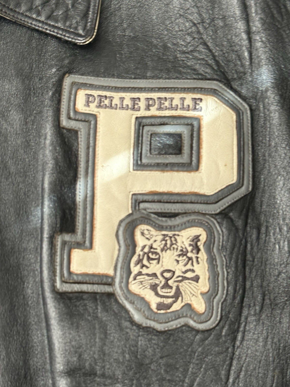Pelle Pelle Marc Buchanan Leather Jacket Whipstitch Staple Tiger 52 2X XXL 3X
