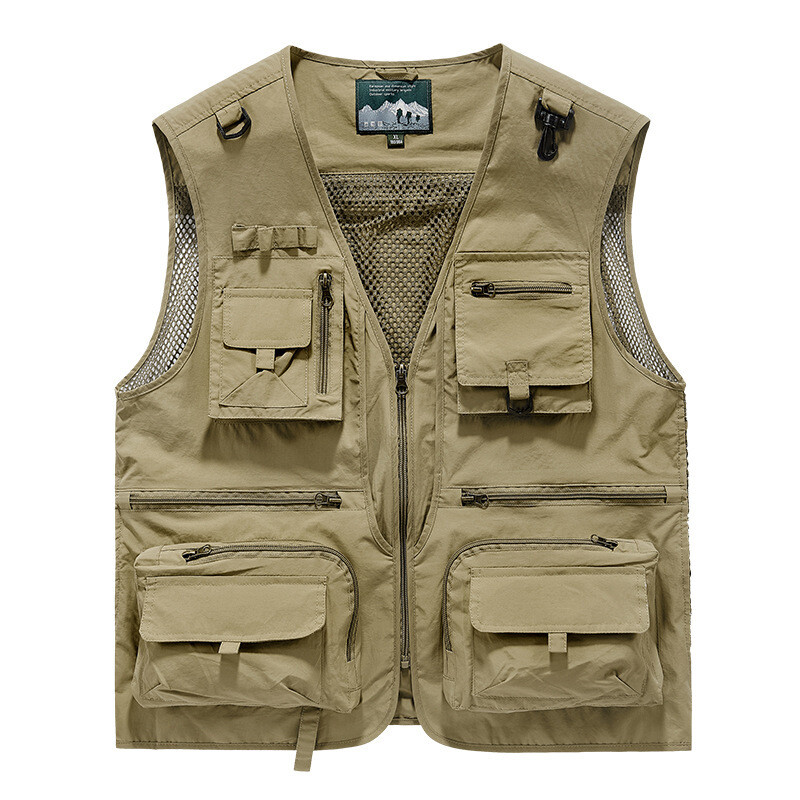 Mens Vest Waistcoat Utility Multi-Pocket Fishing Vest Sports Workwear Fisherman
