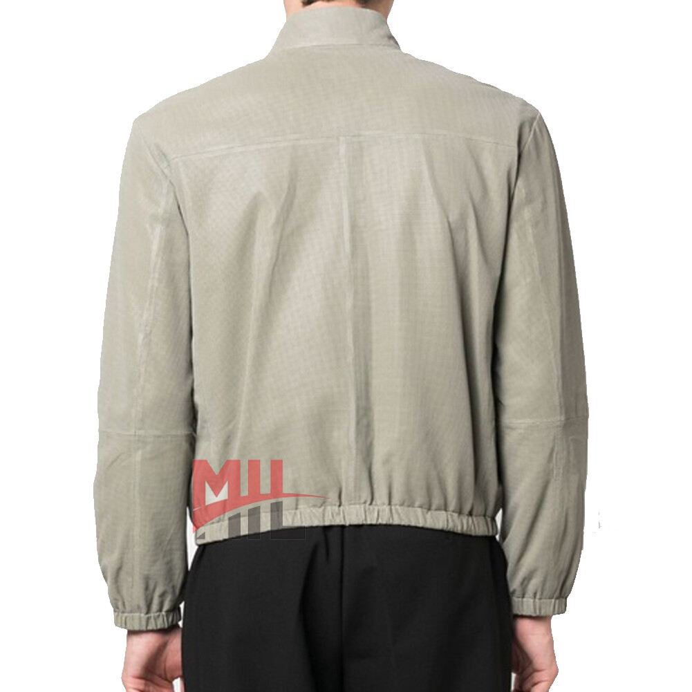 Handmade Men’s Gray Color Fashion Jacket, Genuine Leather Biker Jacket