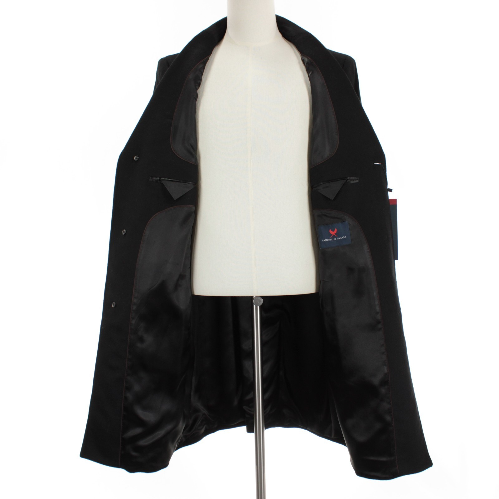 Cardinal of Canada NWT Top Coat Size 42L US in Black Wool / Cashmere Blend