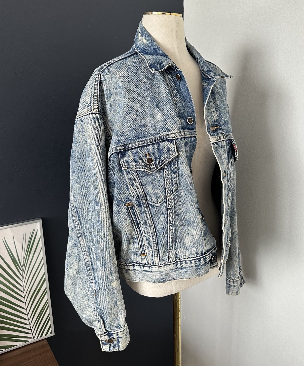Vintage Levis Jacket Blue Acid Wash Denim Cotton Made In USA 90s Unisex Adults L