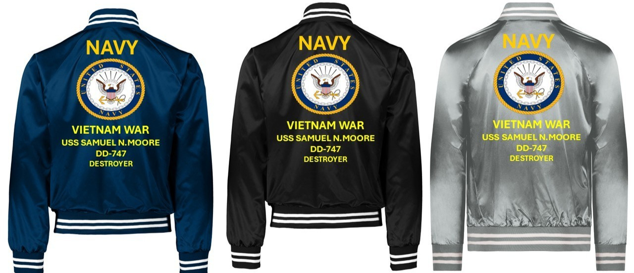 VIETNAM*USS STRONG DD-758 *SI*VINYL*SATIN JACKET*NAVY OFFICIAL LICENSE
