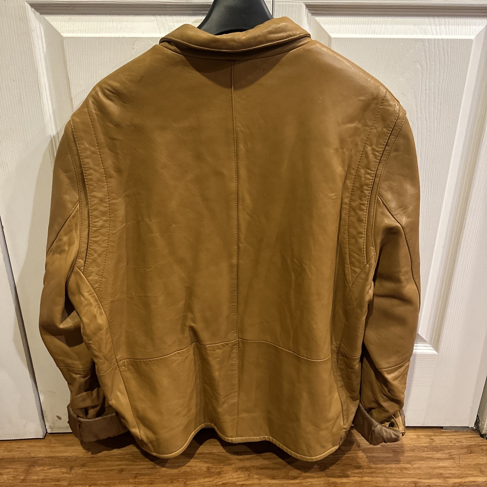 Remy Brown Leather Jacket Vintage, Made in USA, Size 44