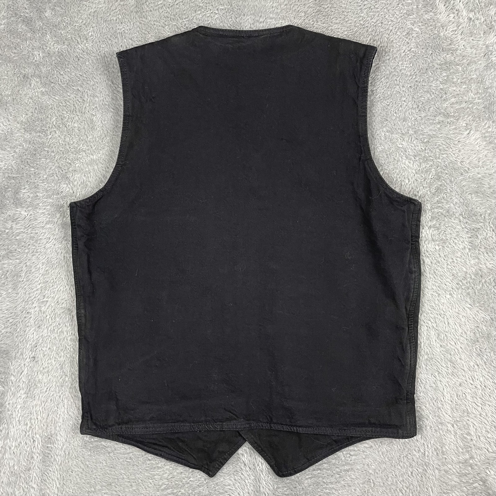 Milwaukee Leather Zane Denim Vest Mens Large Black Biker Concealed Carry Moto
