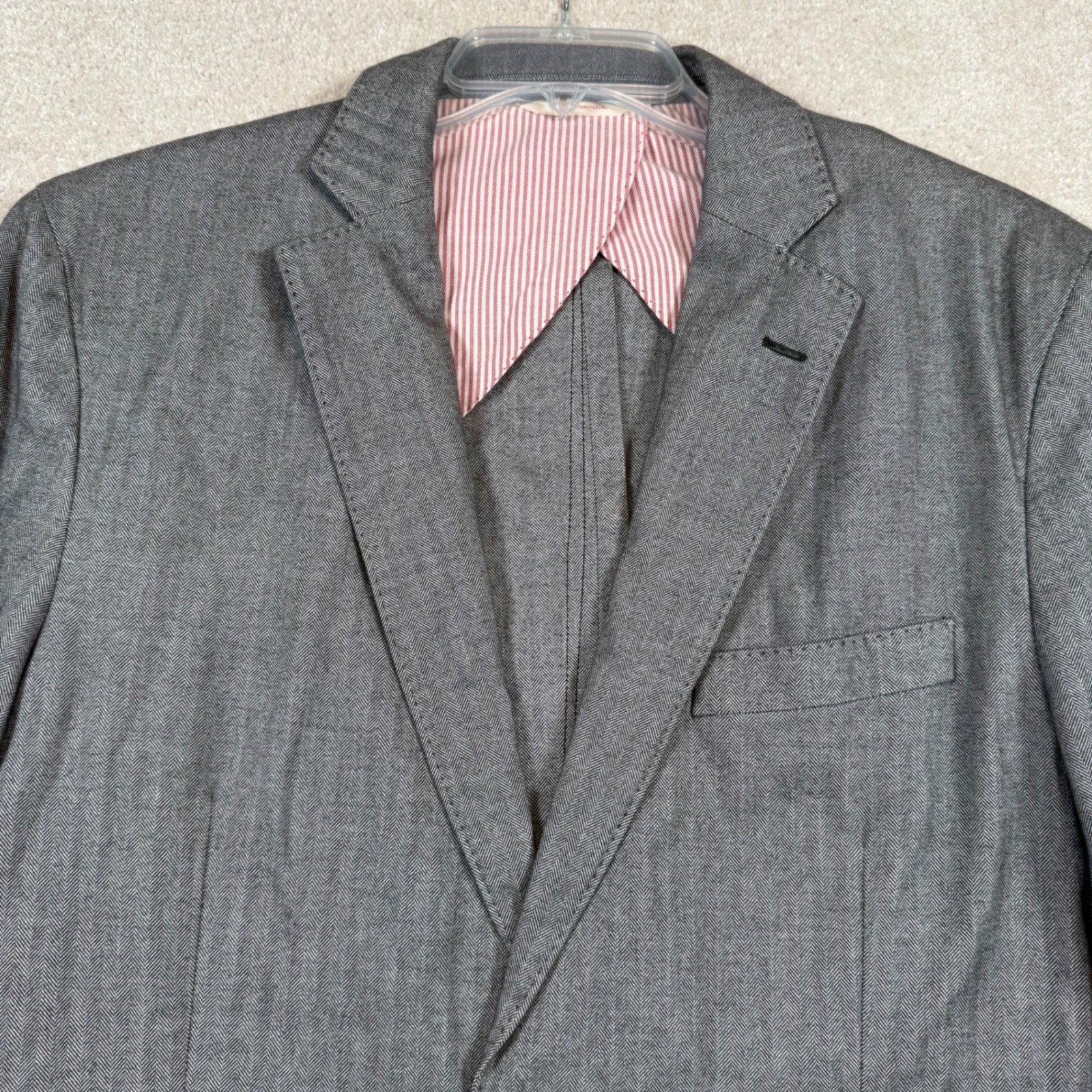 Brooks Brothers Red Fleece 42R Sport Coat Blazer Gray Herringbone Two Button