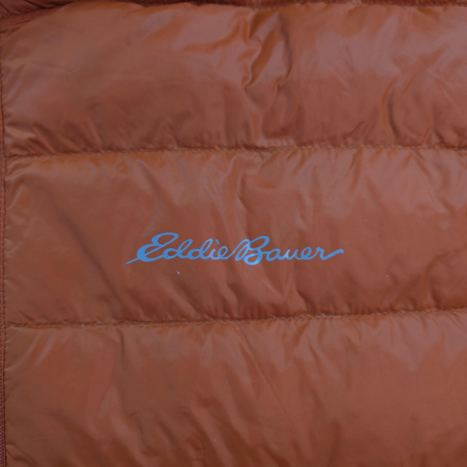 Eddie Bauer Jacket Mens Small Orange Cirruslite Down Puffer Hiking Outdoors