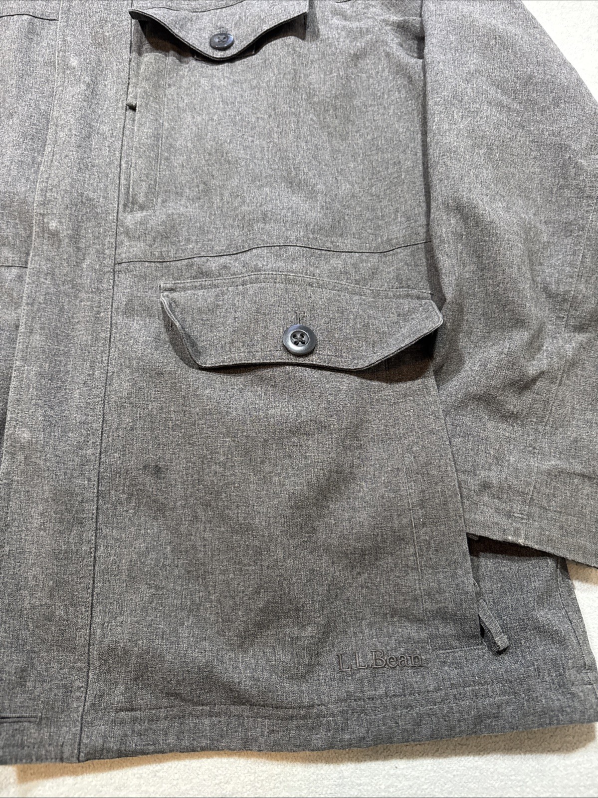 Men’s Grey LL Bean 3-in-1 All Season Technical Parka/Jacket Size Large ID 284416