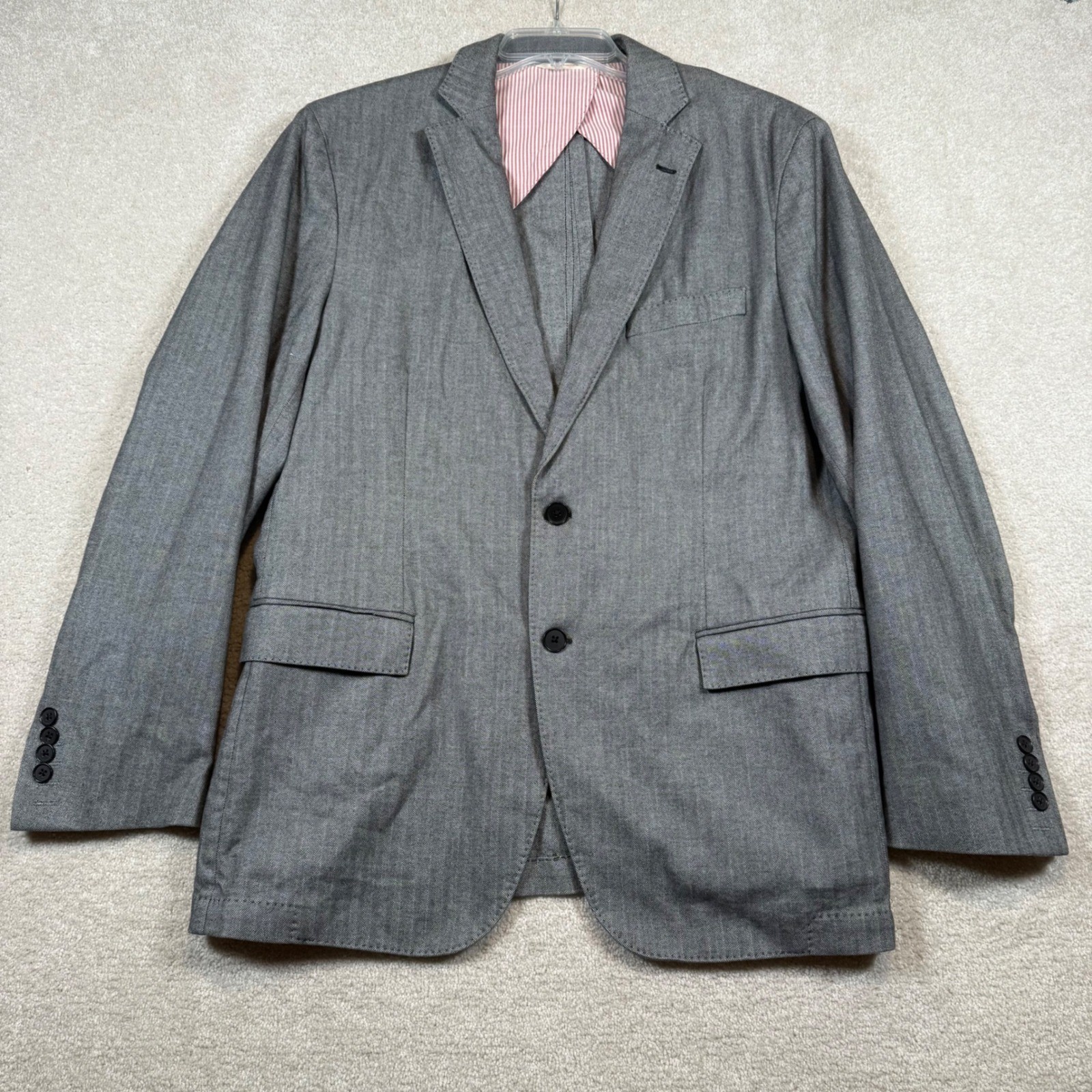 Brooks Brothers Red Fleece 42R Sport Coat Blazer Gray Herringbone Two Button