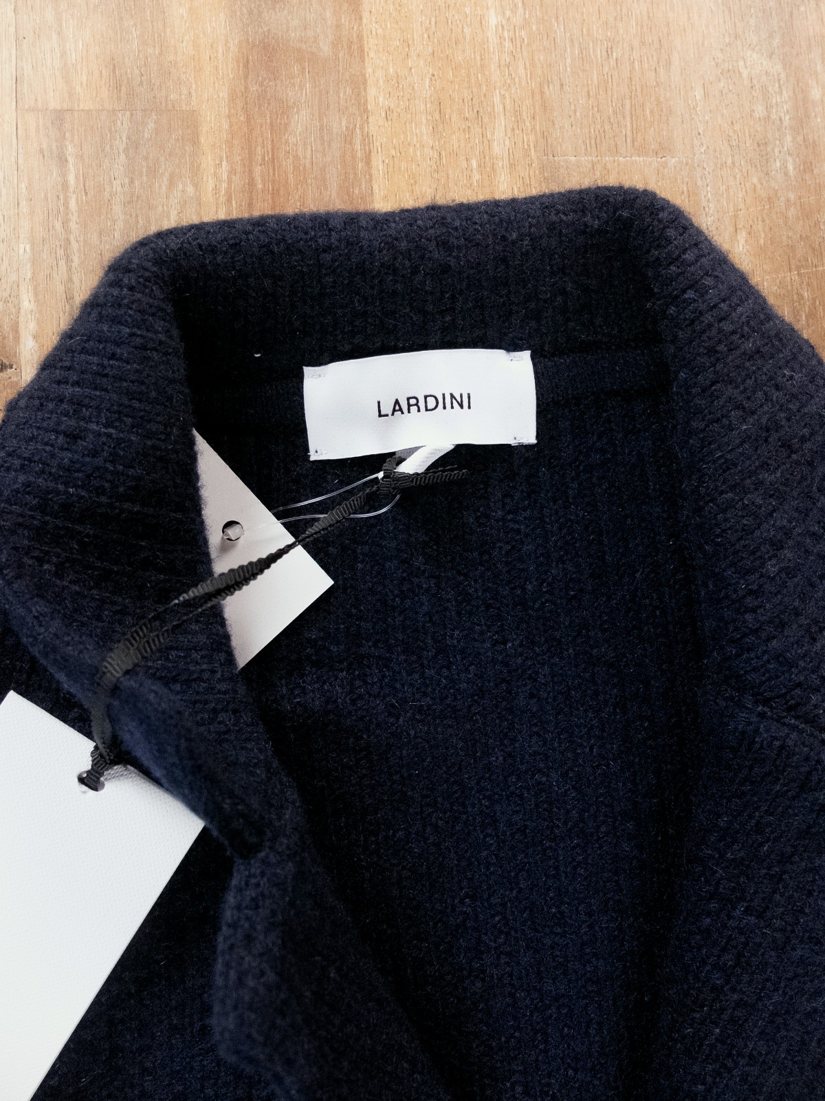 (NO CUSTOMS TAX) LARDINI navy blue chunky sweater jacket Size XL authentic NWT