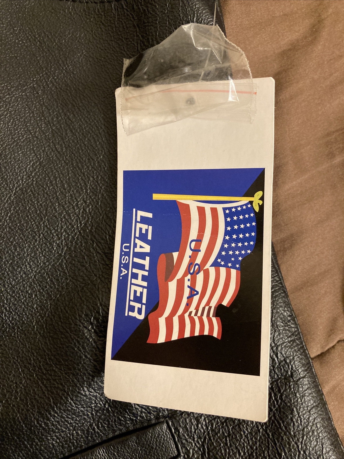 USA Leather Vest United States Navy Big Patch Emblem Size XL NOS (RARE)