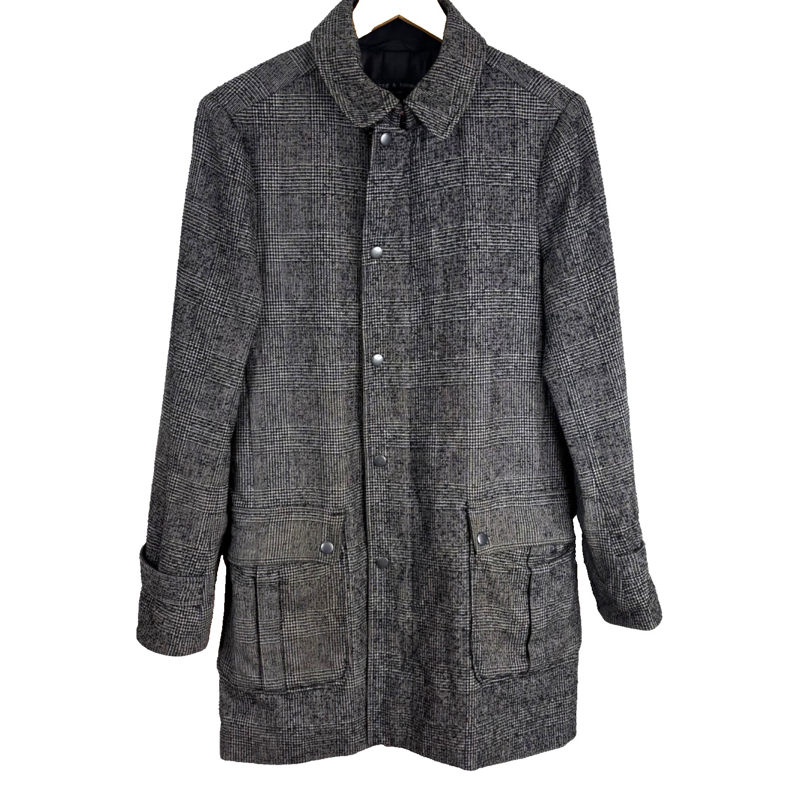 rag & bone Plaid Wool Heritage Coat Mens 36 Abraham Moon British Cloth Alpaca