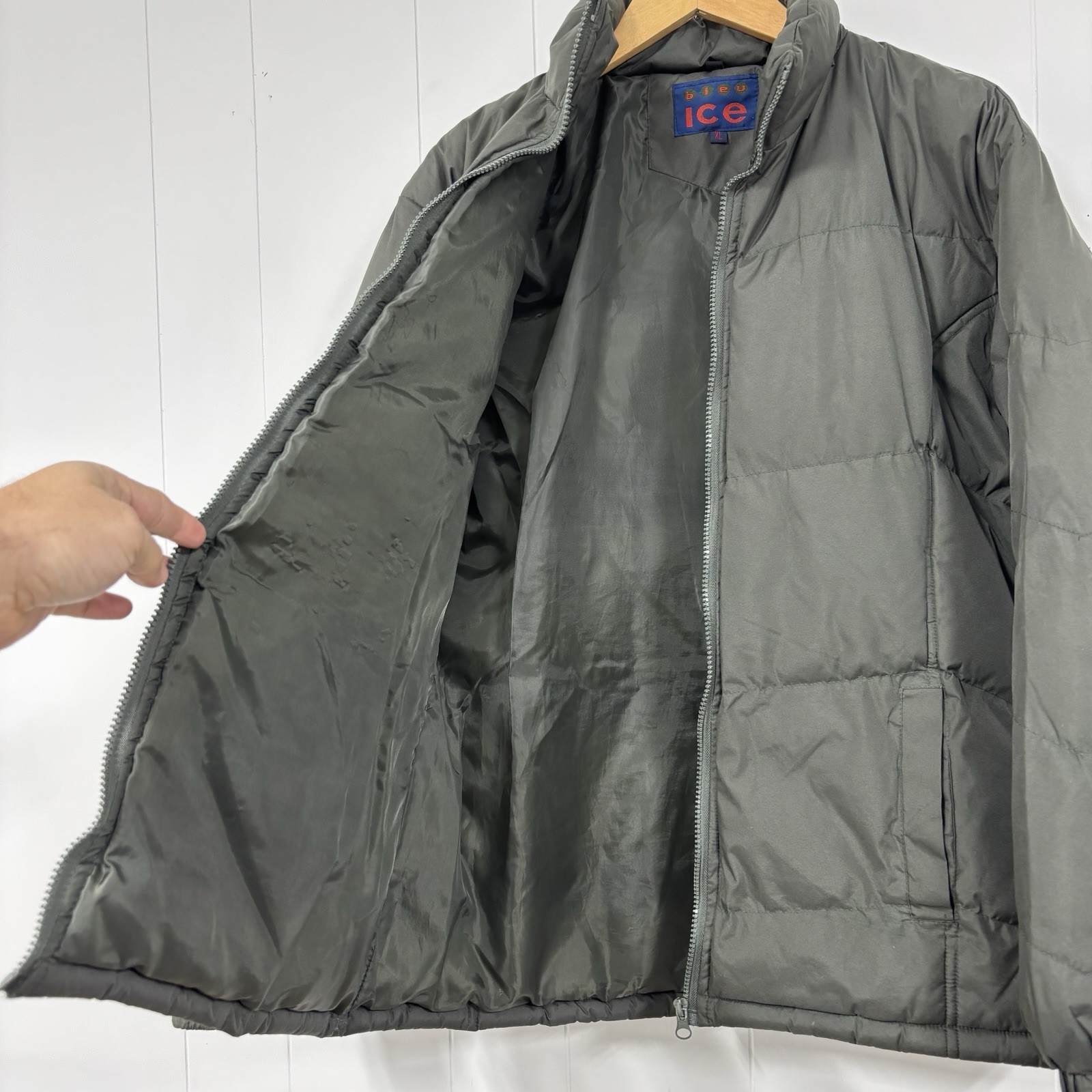 Blue Ice Puffer Men’s Size XL Jacket Full Zip Insulated Quilted Olive Green