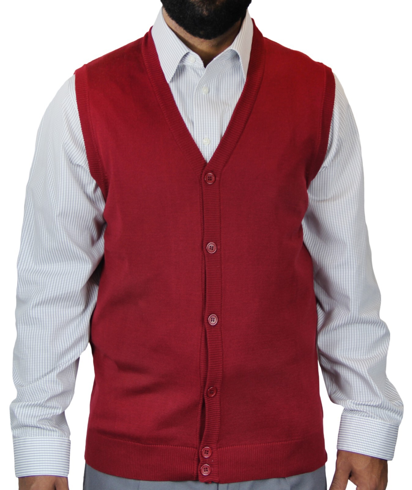 Blue Ocean Mens Big & Tall Sleeveless Cardigan Sweater Vest (SV-200BM)