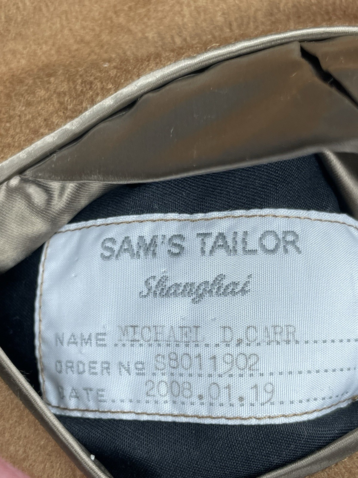 Sam’s Tailor Bespoke 100% Cashmere Coat Men 48 Brown Luxury Overcoat Business