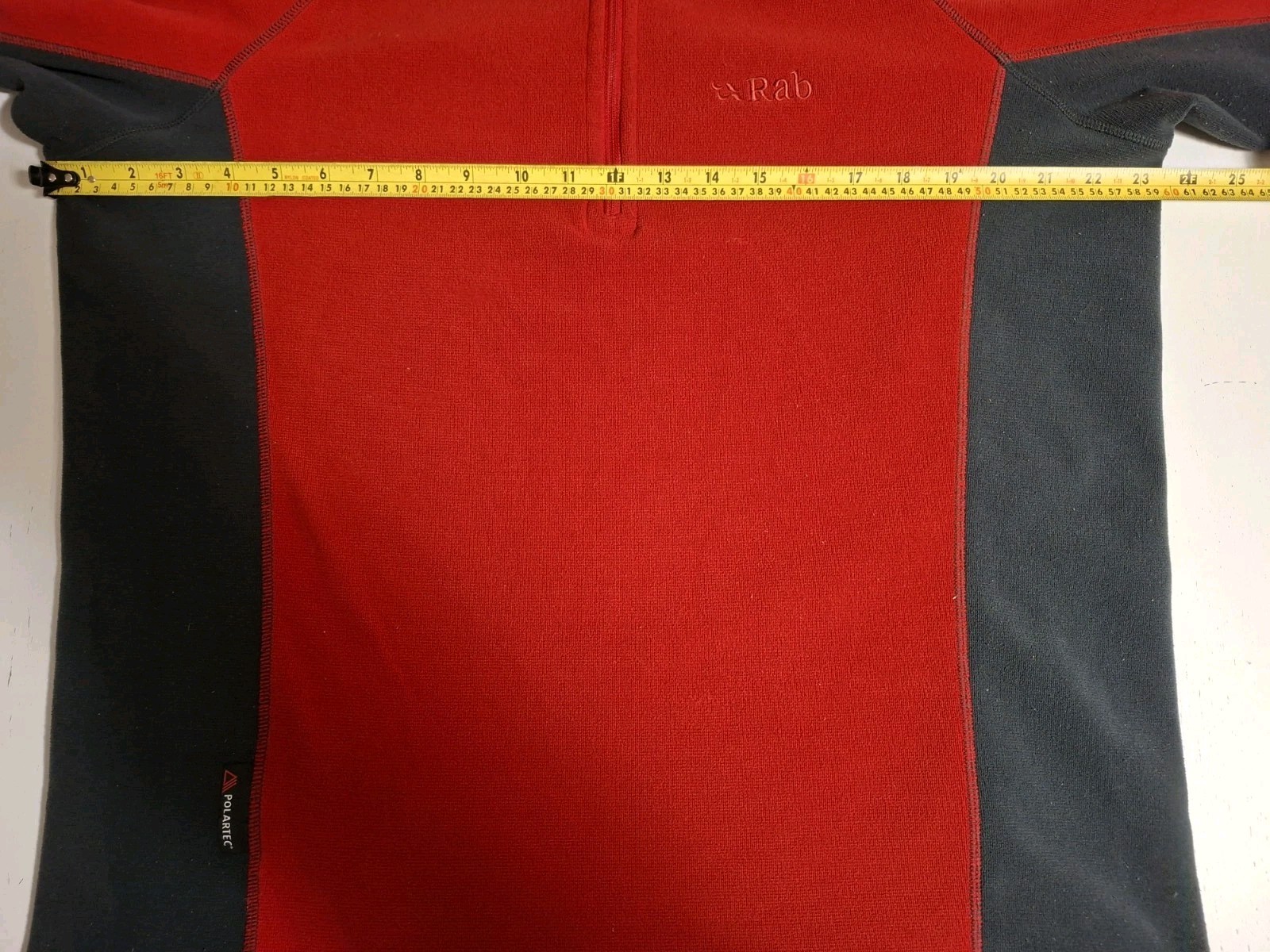Rab Orbit Pull On Mens XL 1/4 Zip Fleece Polartec Hiking Outdoors Red Grey