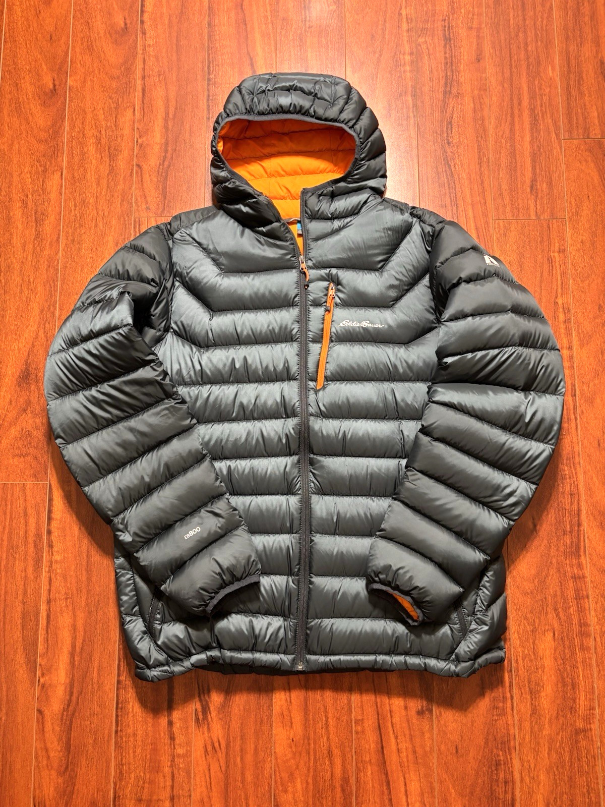 Eddie Bauer First Ascent Down Jacket Mens XXL EB800 Blue Hooded Puffer – 31×25