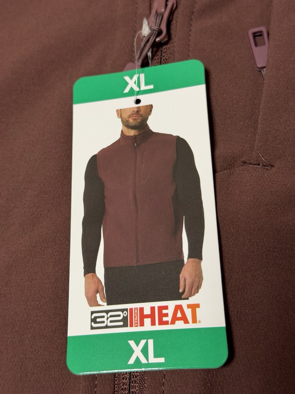32 DEGREE MENS VEST SIZE XL NWT DARK BROWN