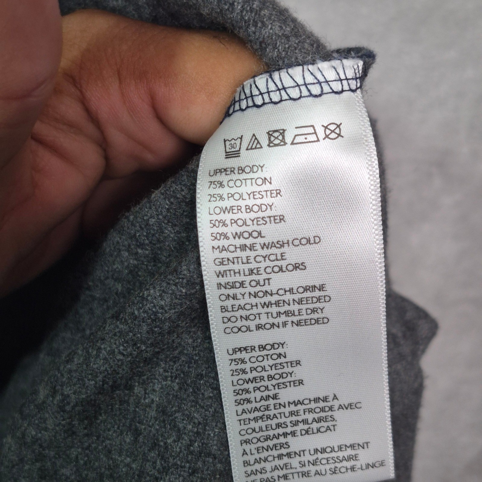 All-Son Surplus & Equipment Mens Navy Grey Wool Blend Utility Hooded Jacket M
