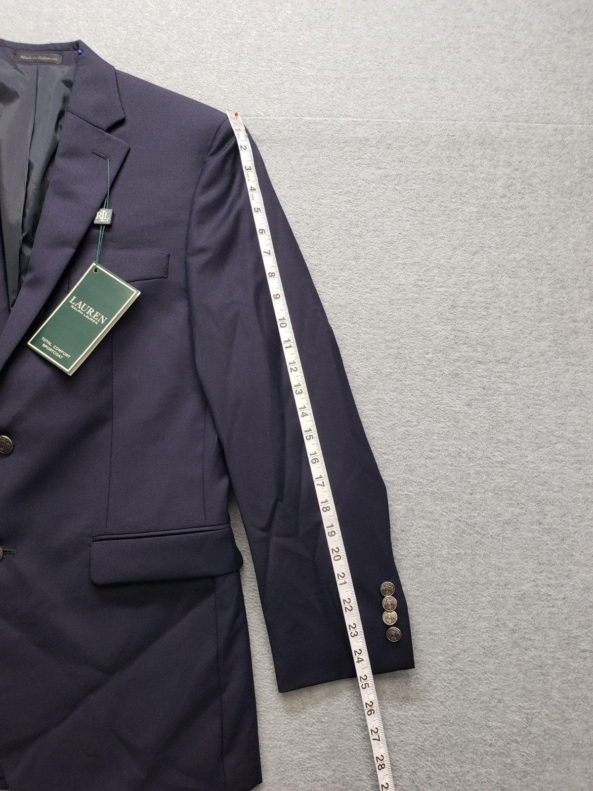 Lauren Ralph Lauren Men Blazer Jacket 38R Navy Blue Two Button Pockets Business