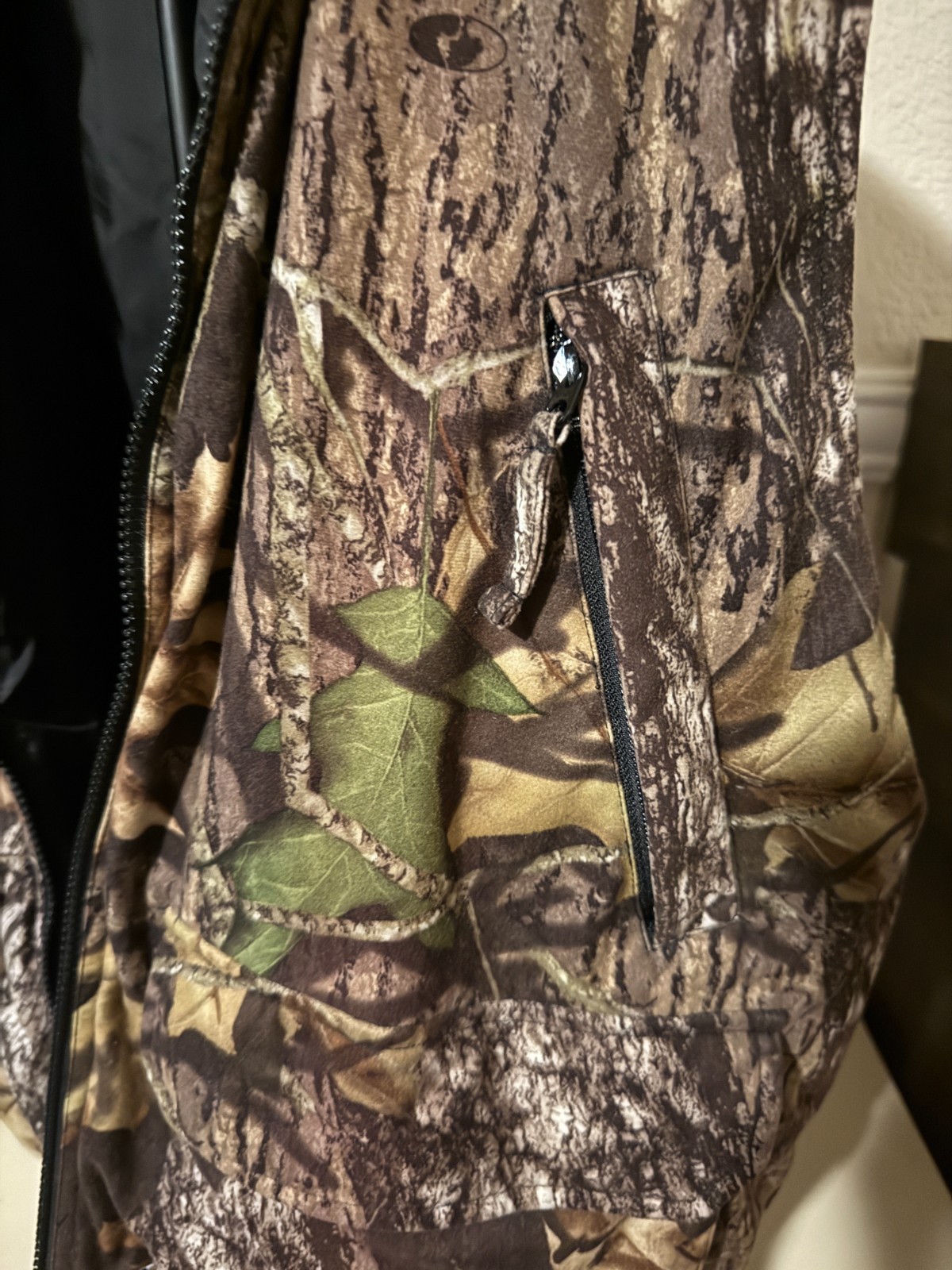 LL Bean Reversible Hunting Vest Mens XL Mossy Oak Camo Full Zip Puffer Fleece
