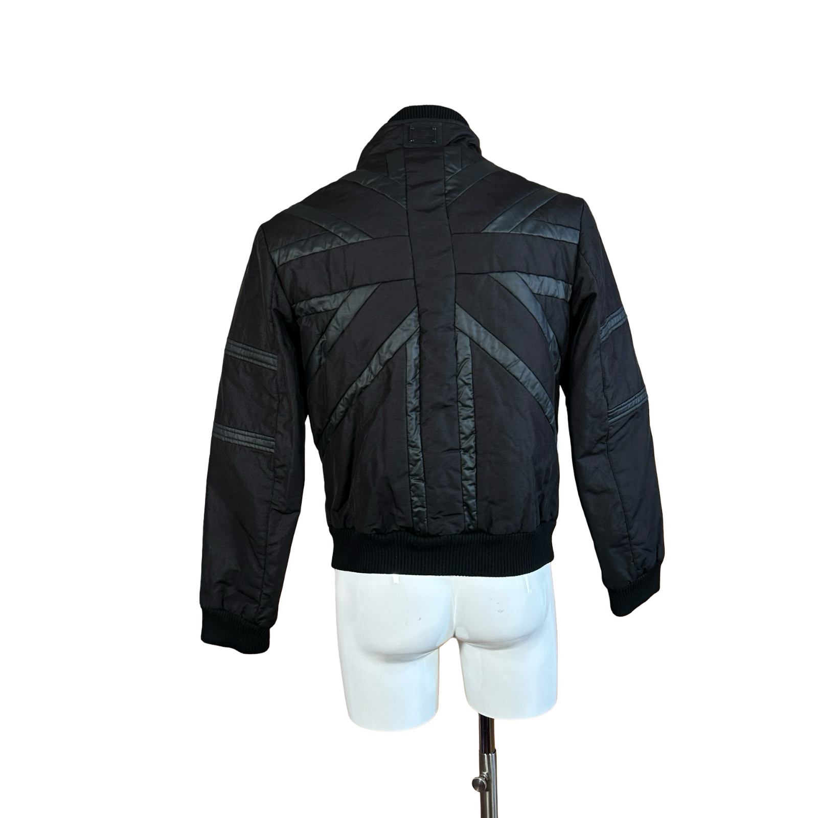 Antony Morato Bomber Black Technical Union Jack Red Lining Biker Y2K L