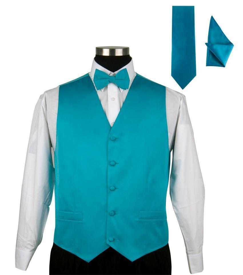 Men’s Tuxedo Vest 4 Piece Set #004 – Vest with Bow Tie Hanky and Neck Tie