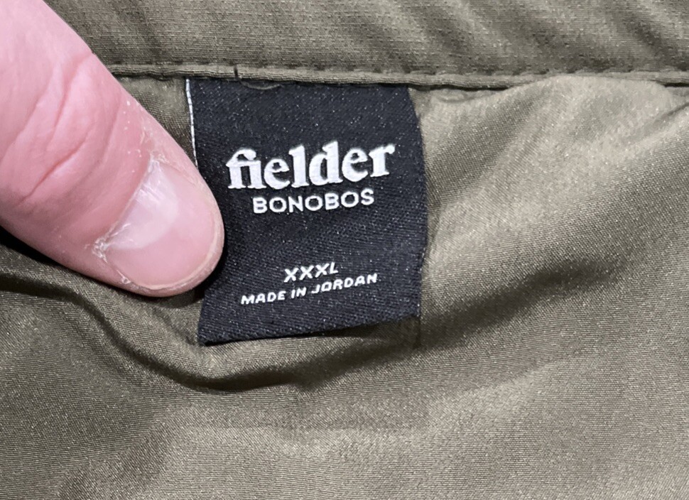 Fielder Bonobos Field Vest Men’s 3XL Green Polyester Spandex