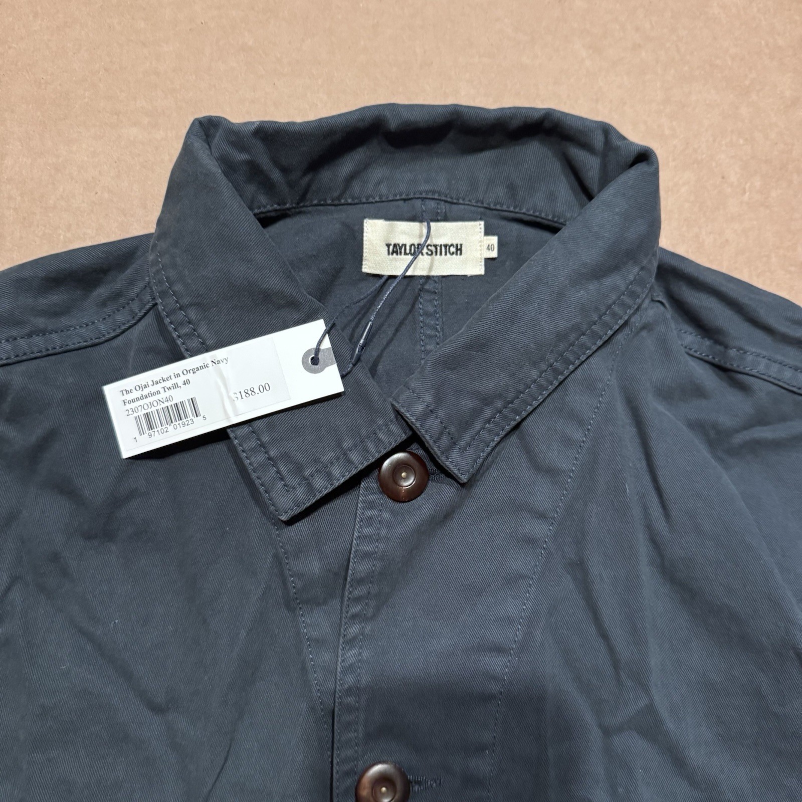Taylor Stitch The Ojai Jacket in Organic Navy Foundation Twill 40 Medium New