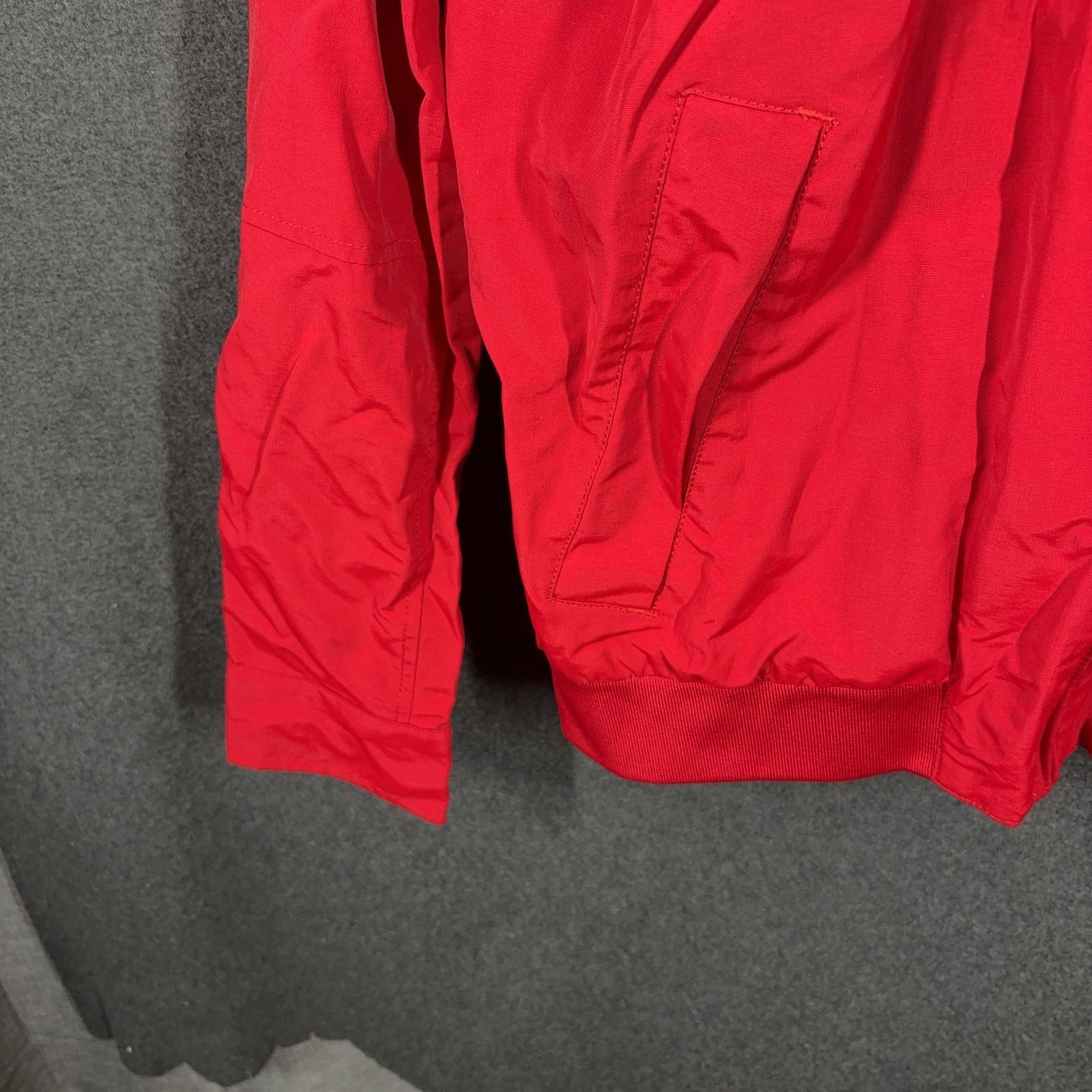 Tommy Hilfiger Jacket Mens S Red Nylon Full Zip Collared Bomber Logo Spring