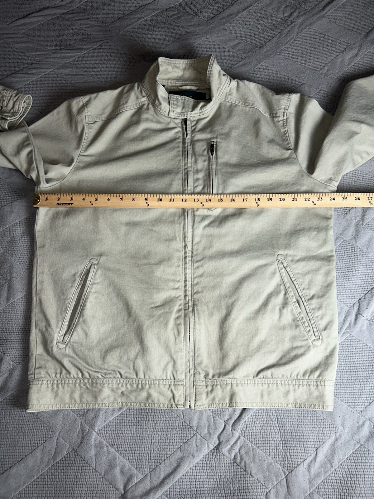 Rodd & Gunn Army Armitage Harrington Jacket Solid Beige Mens Size XL Full Zip