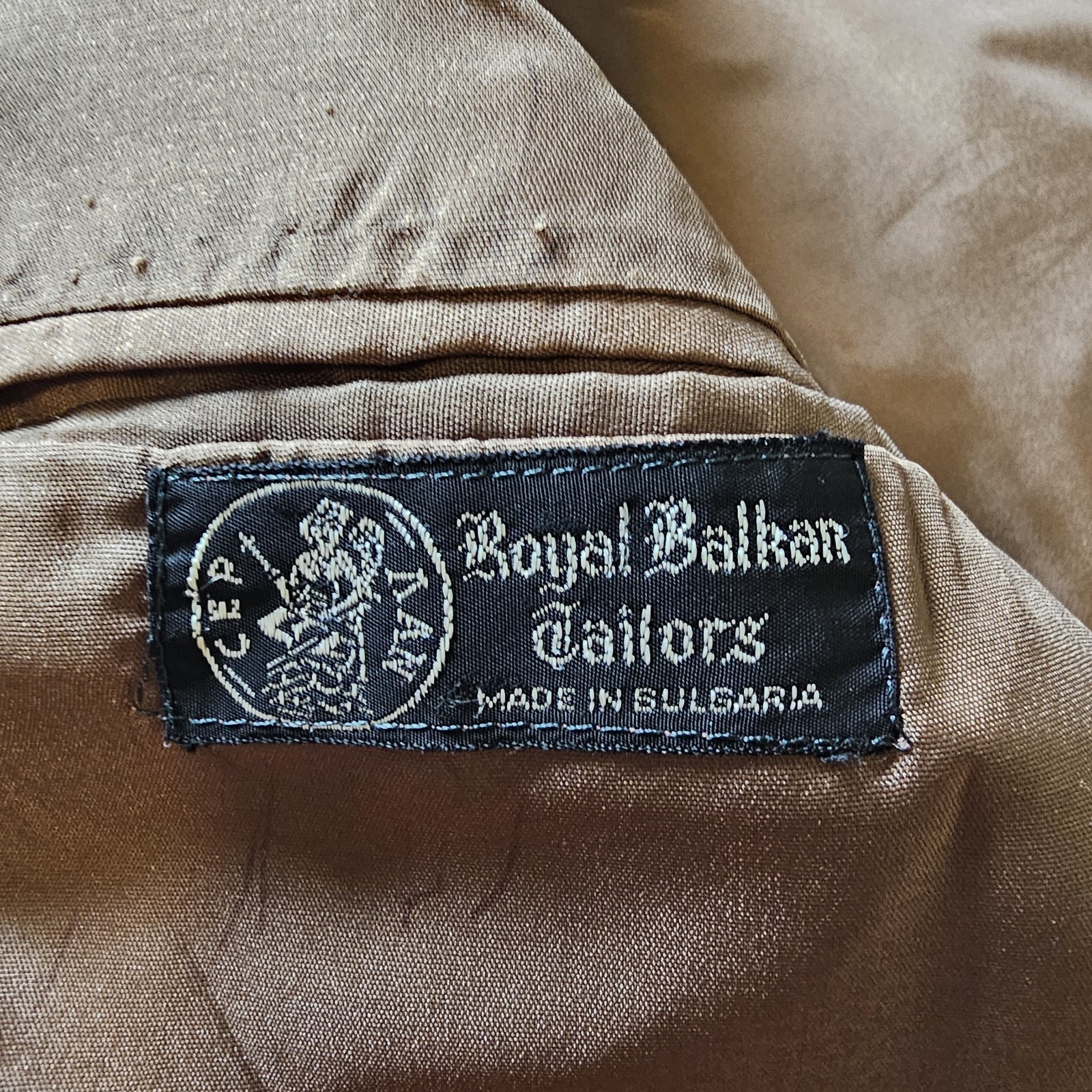 Royal Balkan Tailors Men’s 42R 100% Wool Brown Tweed Jacket