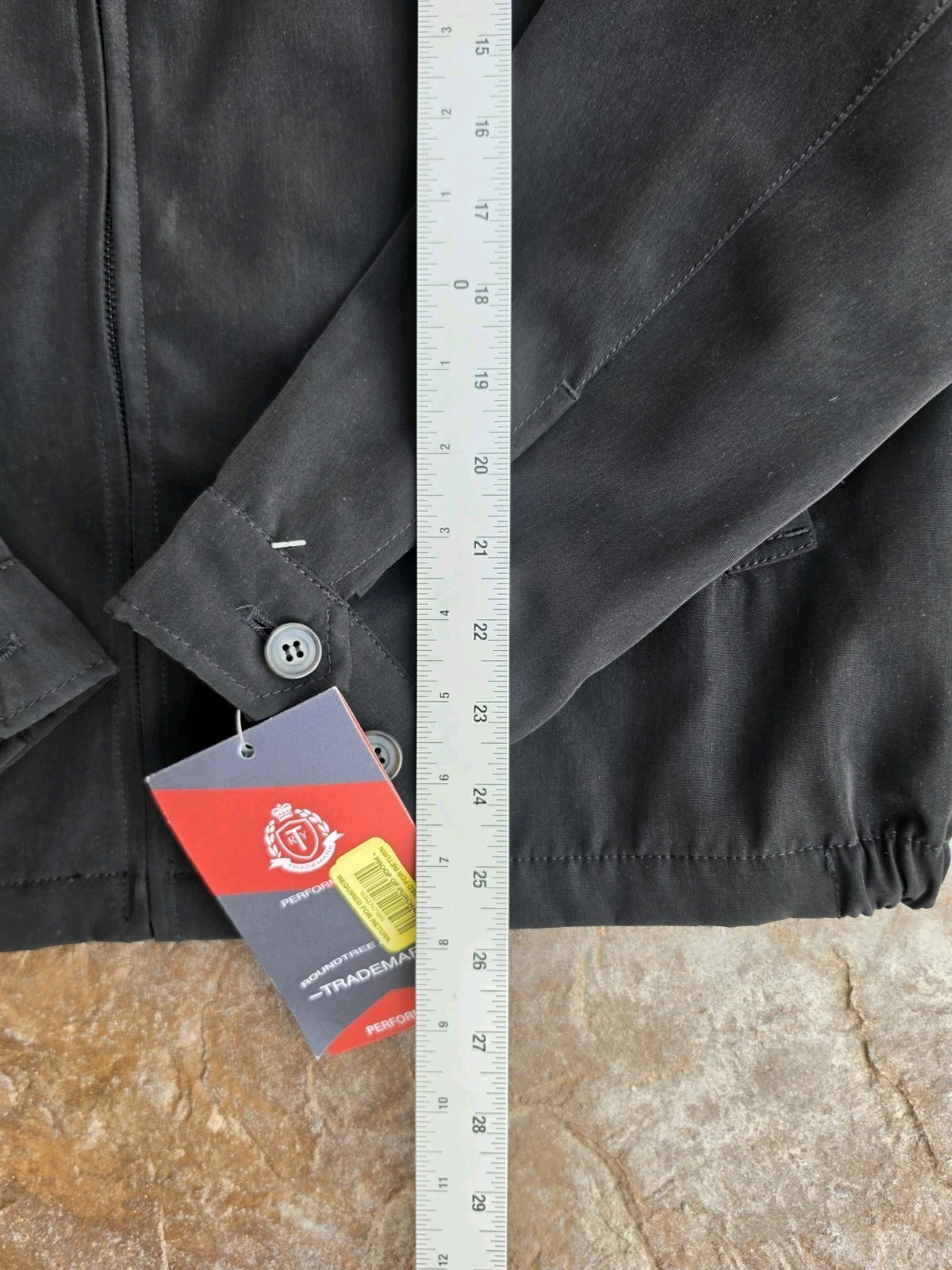 Roundtree & Yorke Trademark Black Full Zip Jacket Men’s L Regular Fit NWT