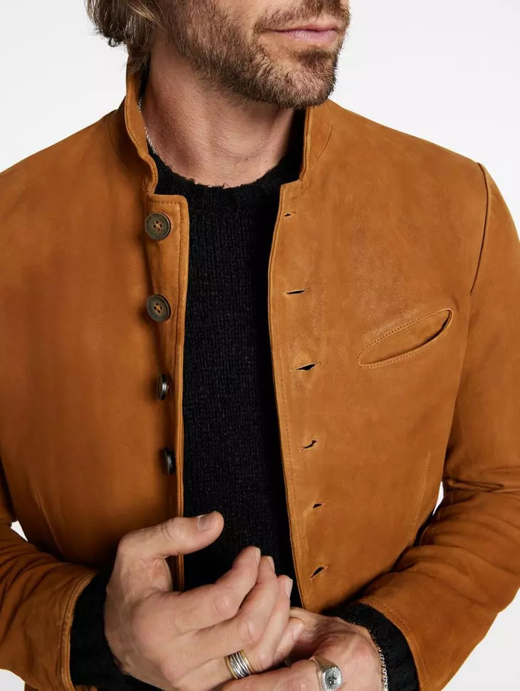Men’s Brown Leather Trucker Jacket Suede Custom Made Size S M L XL 2XL 3XL 4XL